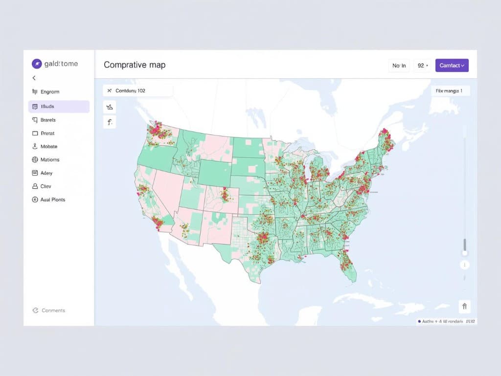 Comparative map of property data